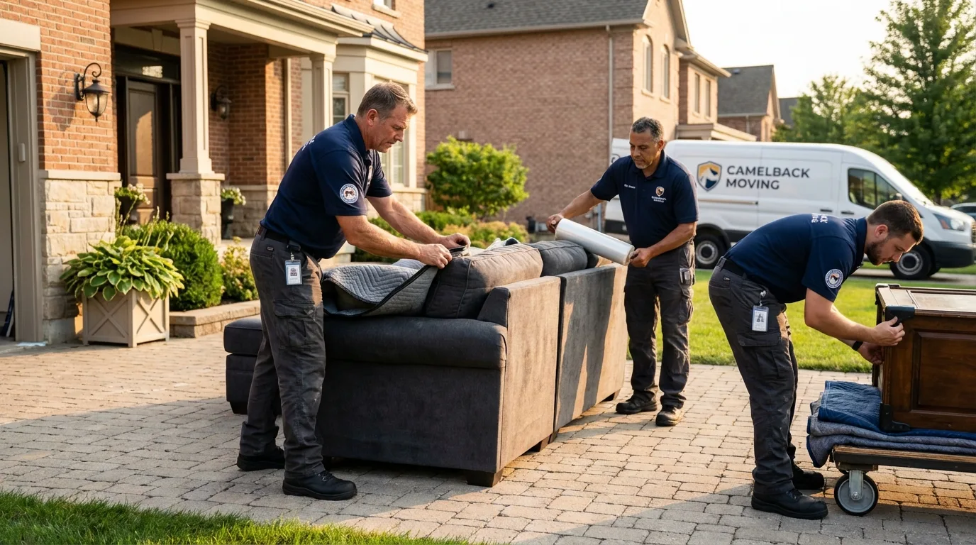 Large estate moving crew wrapping furniture in Hanover, VA